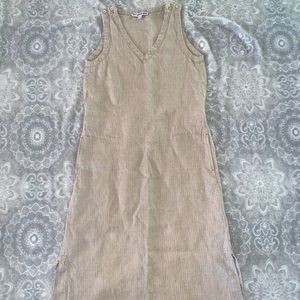 Ines de la Fressange x Uniqlo 100% Linen Pinstripe Midi Prairie Minimal XS New